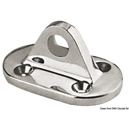Basetta in acciaio inox AISI 316 per fissaggio in coperta della lifeline