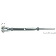 Tenditore tornito dalla barra con terminale a pressare su cavo inox