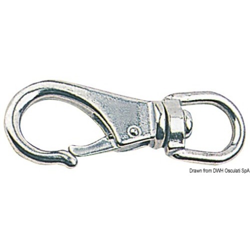 Moschettone in acciaio inox con girella