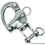 Moschettone in acciaio inox con grillo girevole per spinnaker, drizze ed usi vari
