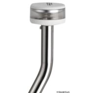 Asta luminosa completa di fanale Evoled 360° - Versione angolata ed estraibile con basetta inox fissaggi in piano