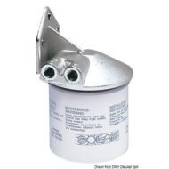 Filtro benzina con cartuccia a perdere da 10 micron con supporto in ottone nichelato