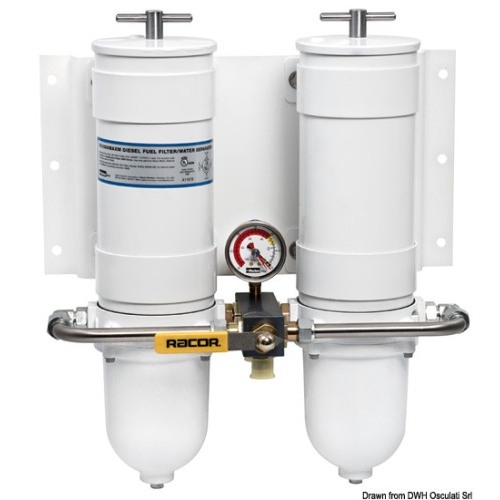 Filtro RACOR completamente metallico Versione doppia con valvola di selezione