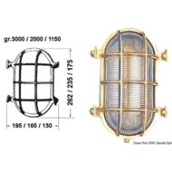 Lampada OLD MARINA a tartaruga ovale in ottone lucido