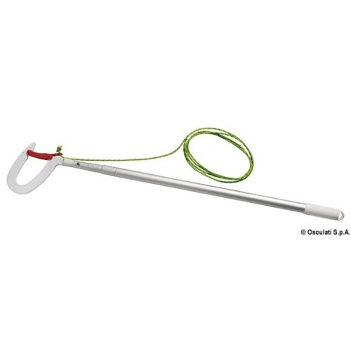 Gancio d'accosto tritelescopico per ormeggio alle boe