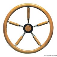 Timone con cerchio esterno in teak e razze rivestite in teak