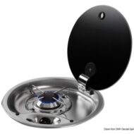 Piano di cottura inox con coperchio in vetro fumè